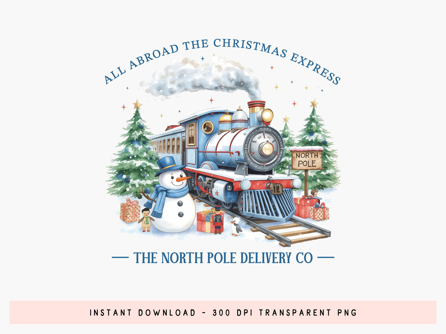 The North Pole Delivery Co, Christmas Snowman PNG