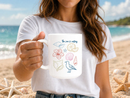 The Sea is Calling, Coastal Summer Sublimation PNG