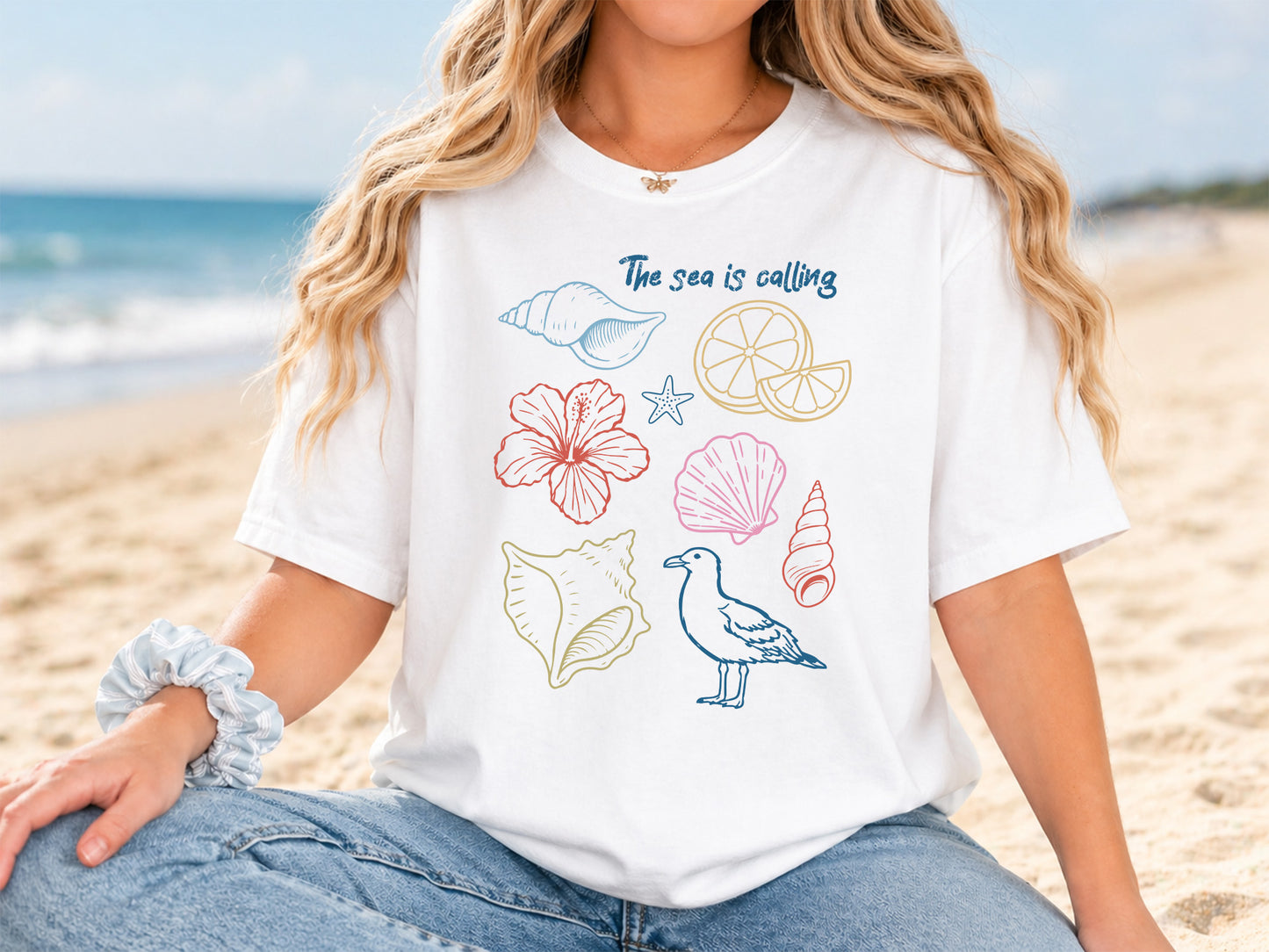 The Sea is Calling, Coastal Summer Sublimation PNG