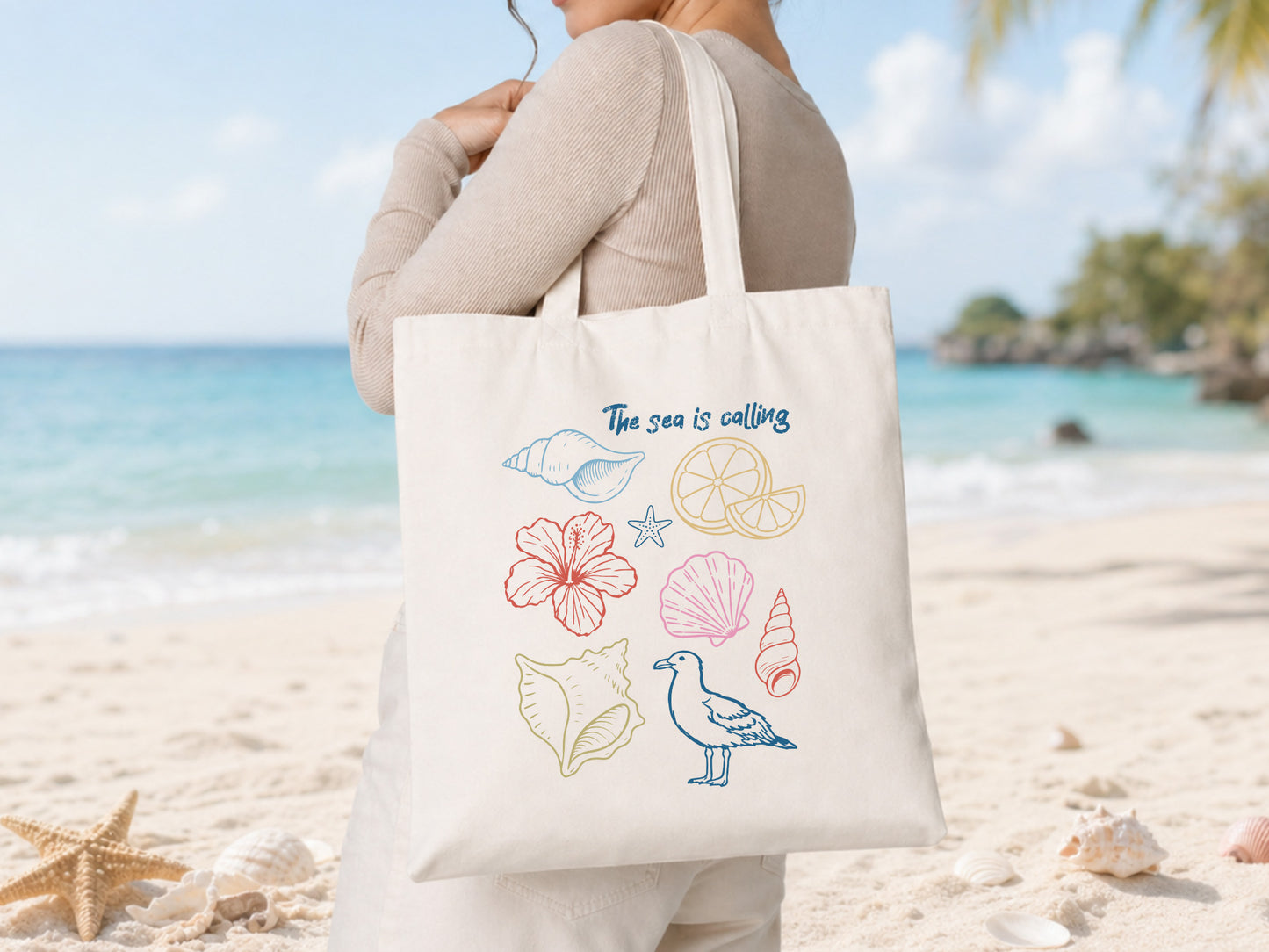 The Sea is Calling, Coastal Summer Sublimation PNG