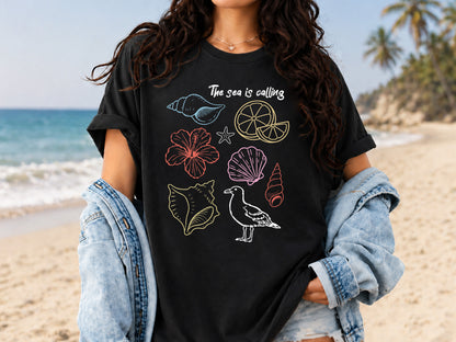 The Sea is Calling, Coastal Summer Sublimation PNG