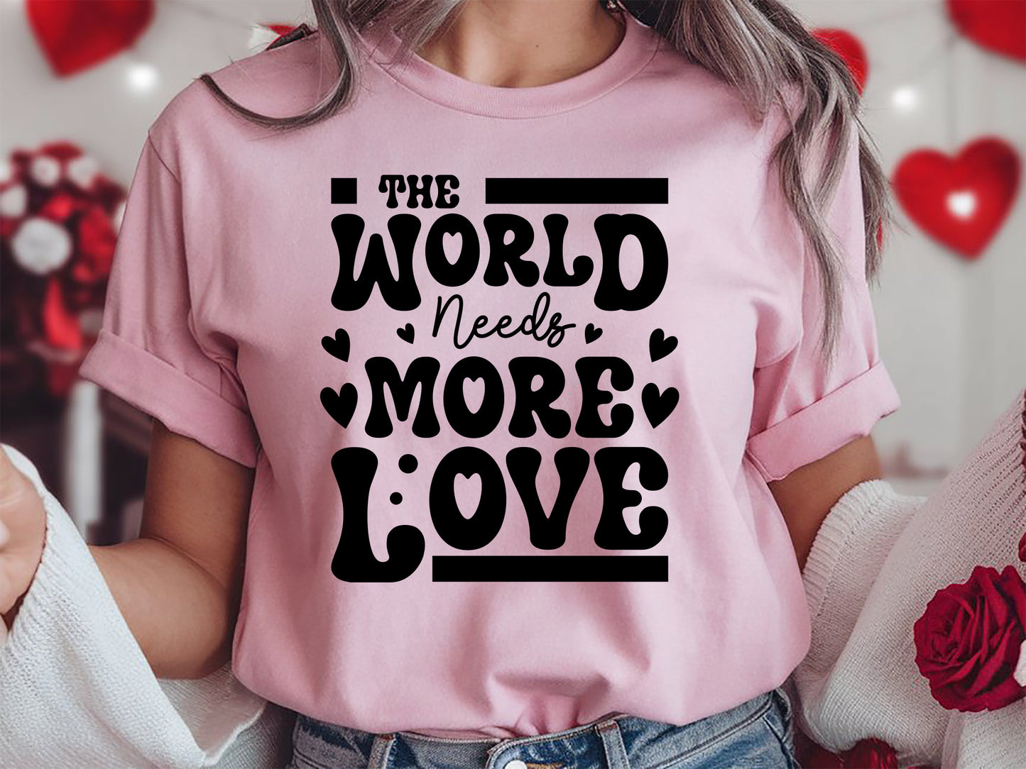 The World Needs More Love - Valentine Retro SVG