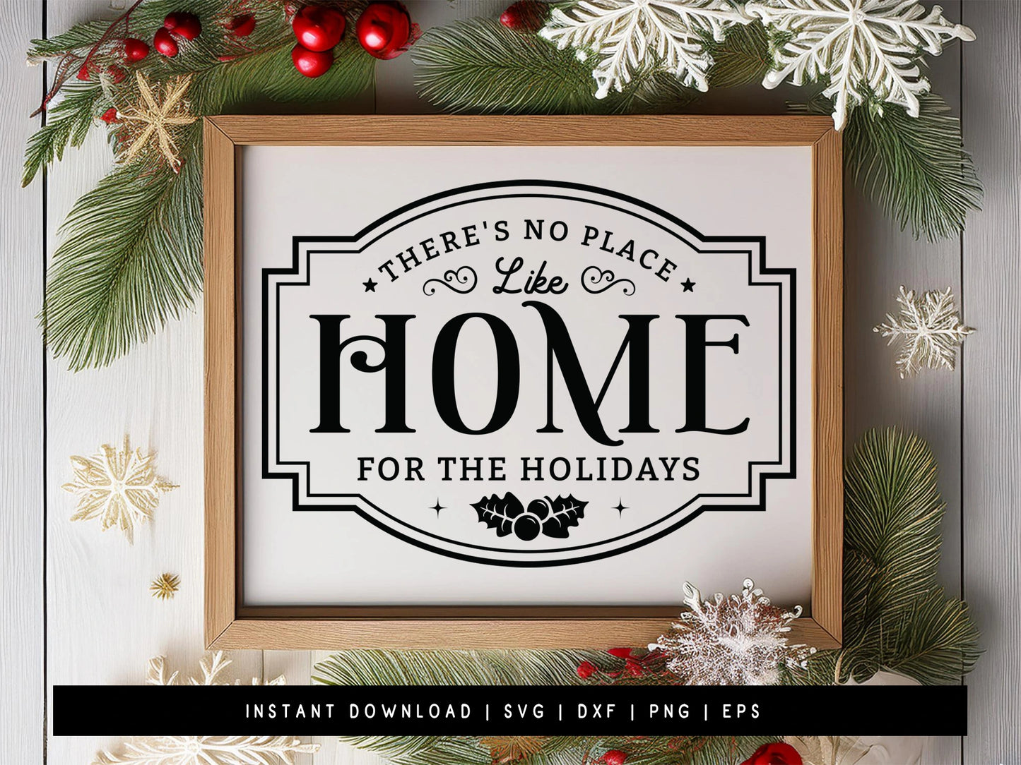 There's No Place Like Home - Farmhouse Christmas Sign SVG