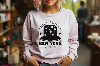 Thick Thighs New Year Vibes, SVG T Shirt Design