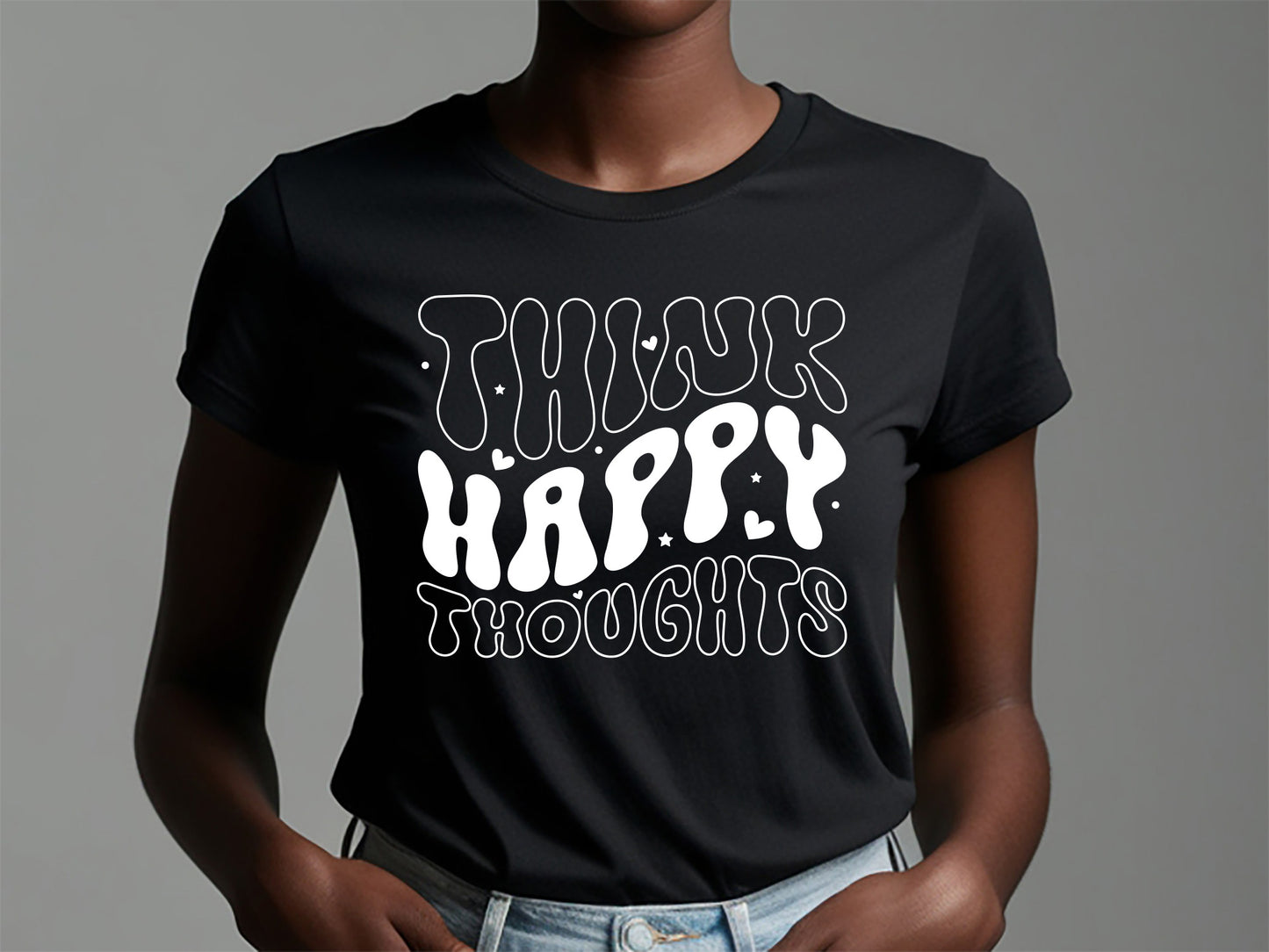 Think Happy Thoughts - Retro Black Girl Magic SVG