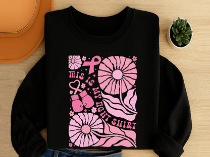 This is My Fight Shirt - Floral Breast Cancer SVG