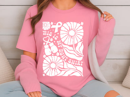 This is My Fight Shirt - Floral Breast Cancer SVG