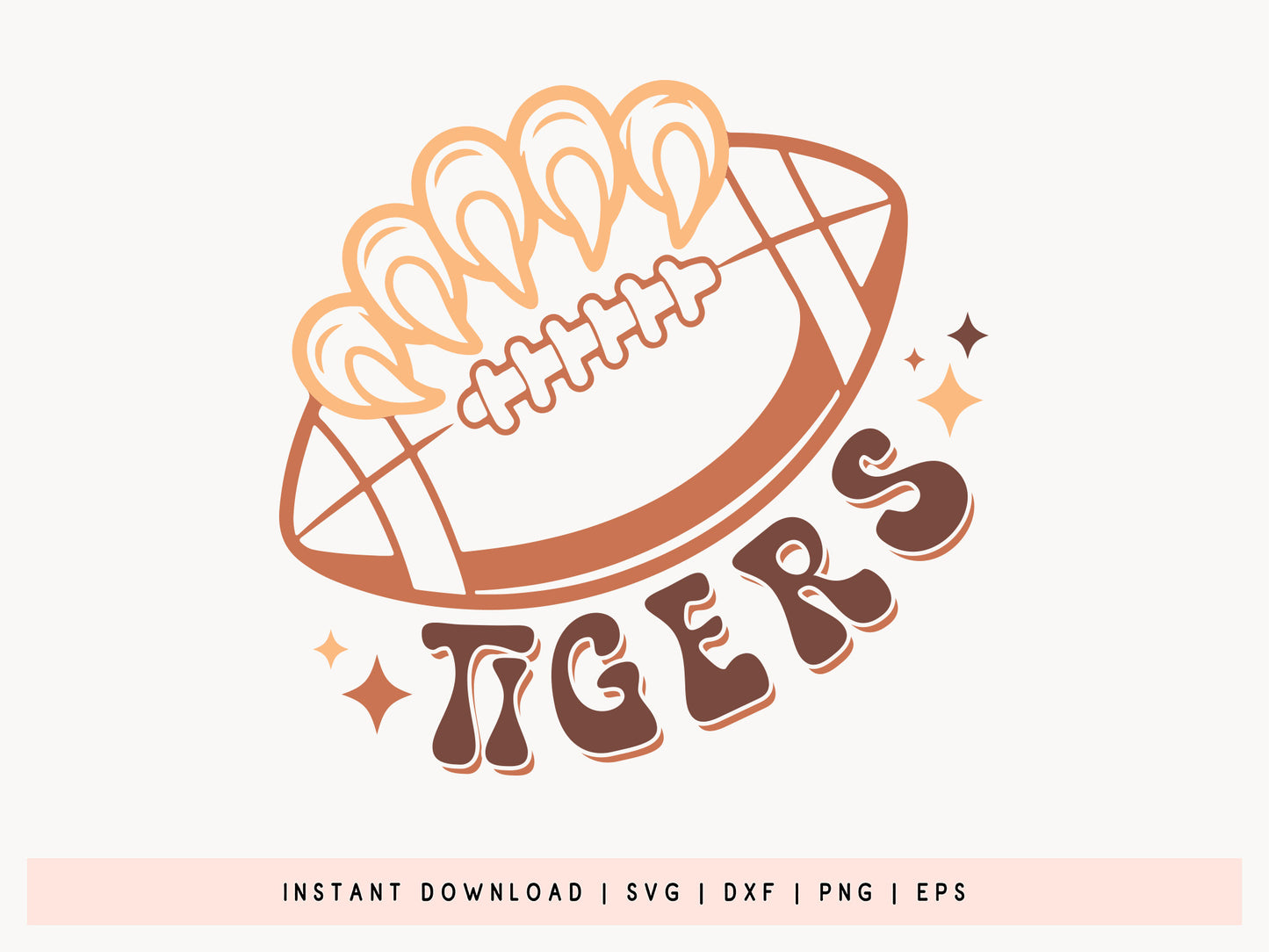 Tigers - Handcrafted Retro Football SVG