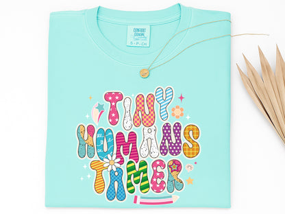 Tiny Human Tamer, Groovy Teacher PNG Sublimation