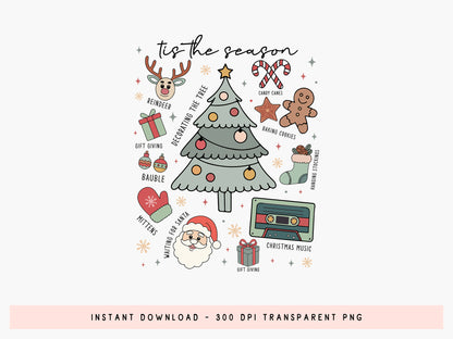 Tis the Season - Christmas Sublimation Print Design