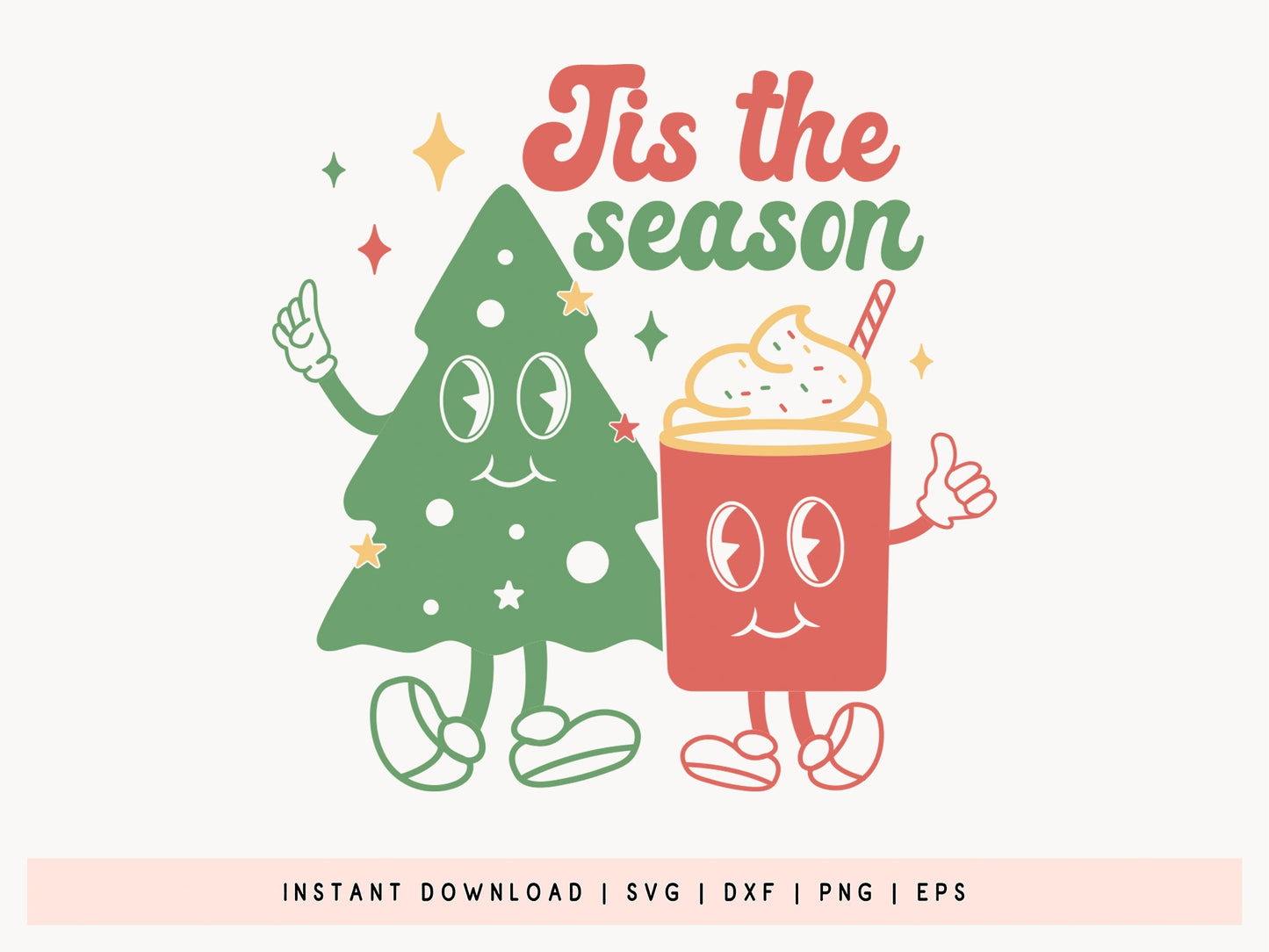 Tis the Season - Retro Christmas SVG Design