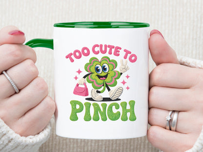 Too Cute To Pinch, Faux Yarn Knit St Patrick's PNG