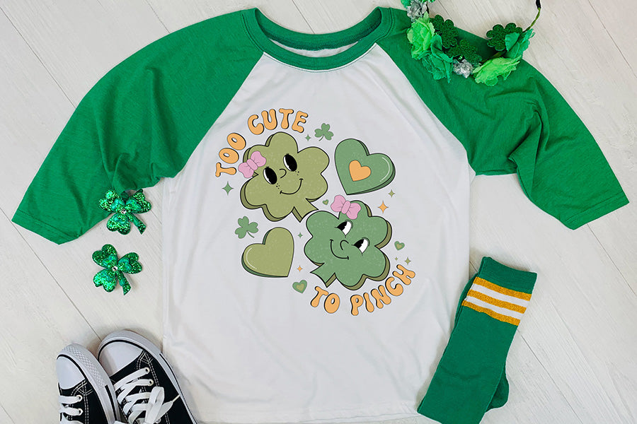 Too Cute to Pinch, Retro St Patrick's Day, Sublimation