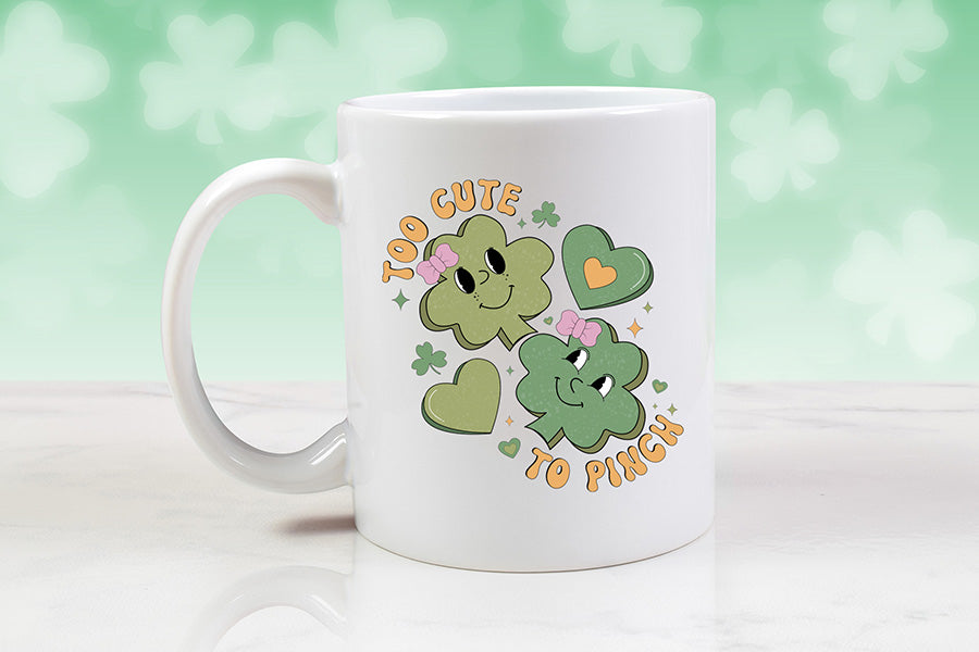 Too Cute to Pinch, Retro St Patrick's Day, Sublimation