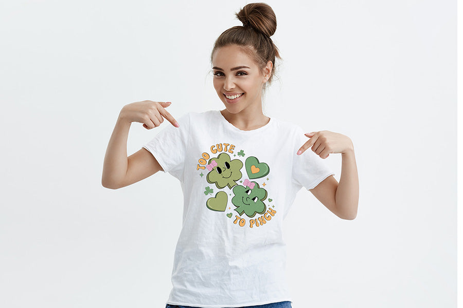 Too Cute to Pinch, Retro St Patrick's Day, Sublimation