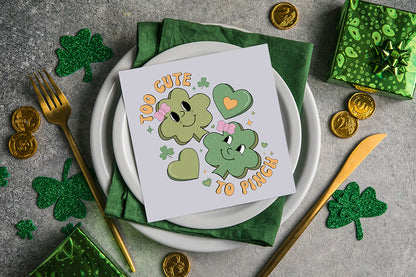 Too Cute to Pinch, Retro St Patrick's Day, Sublimation