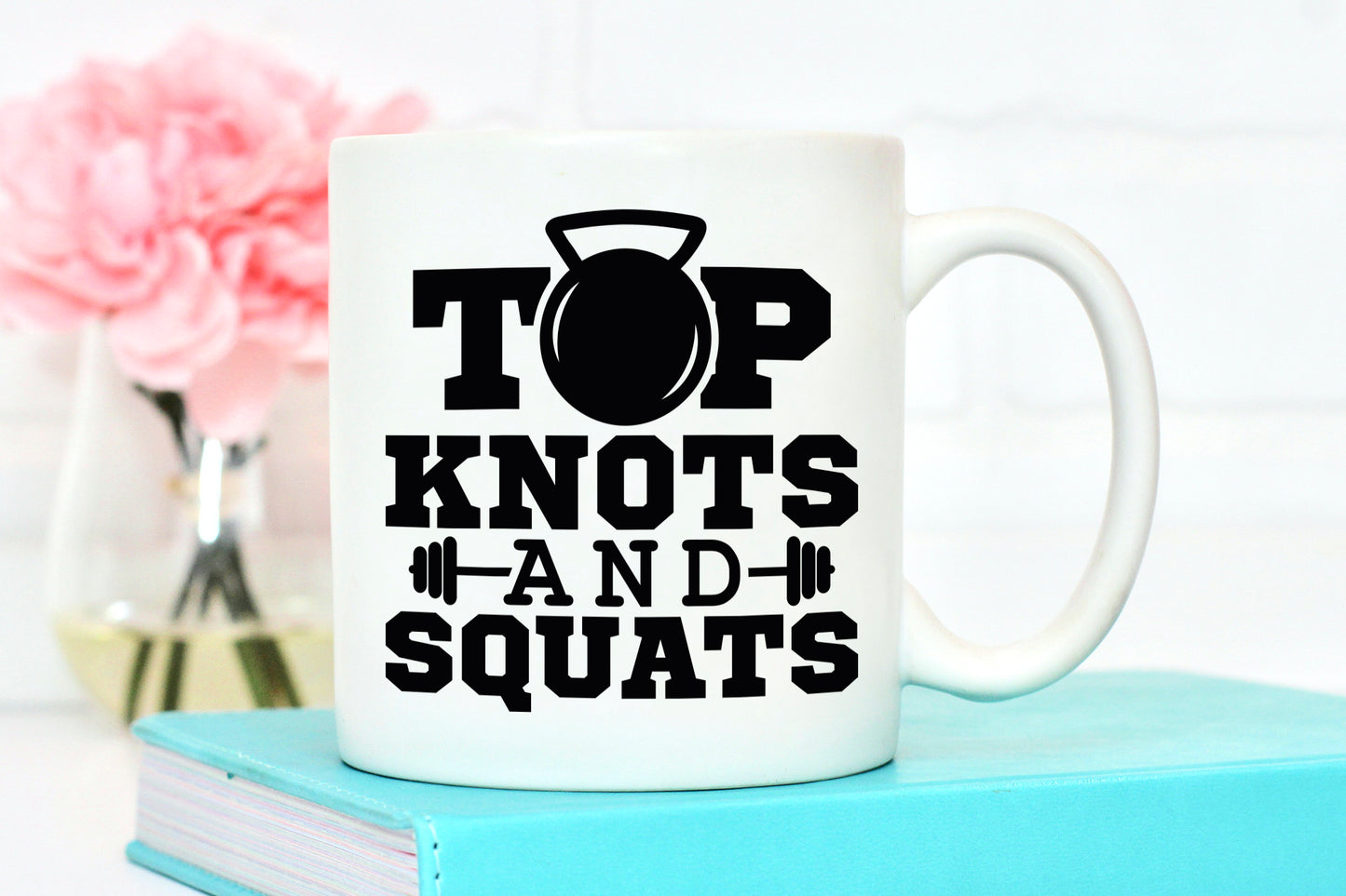 Top Knots and Squats, Workout Cut File SVG