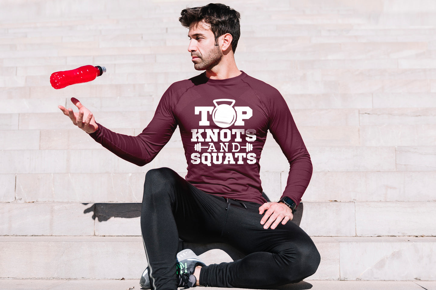 Top Knots and Squats, Workout Cut File SVG