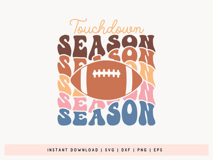 Touchdown Season - Retro Football SVG Cut File