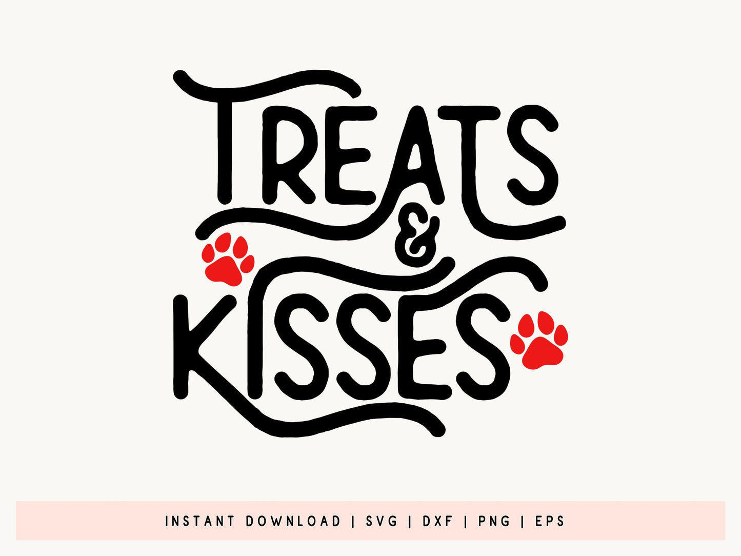 Treats & Kisses - Handmade Valentine Dog Craft SVG