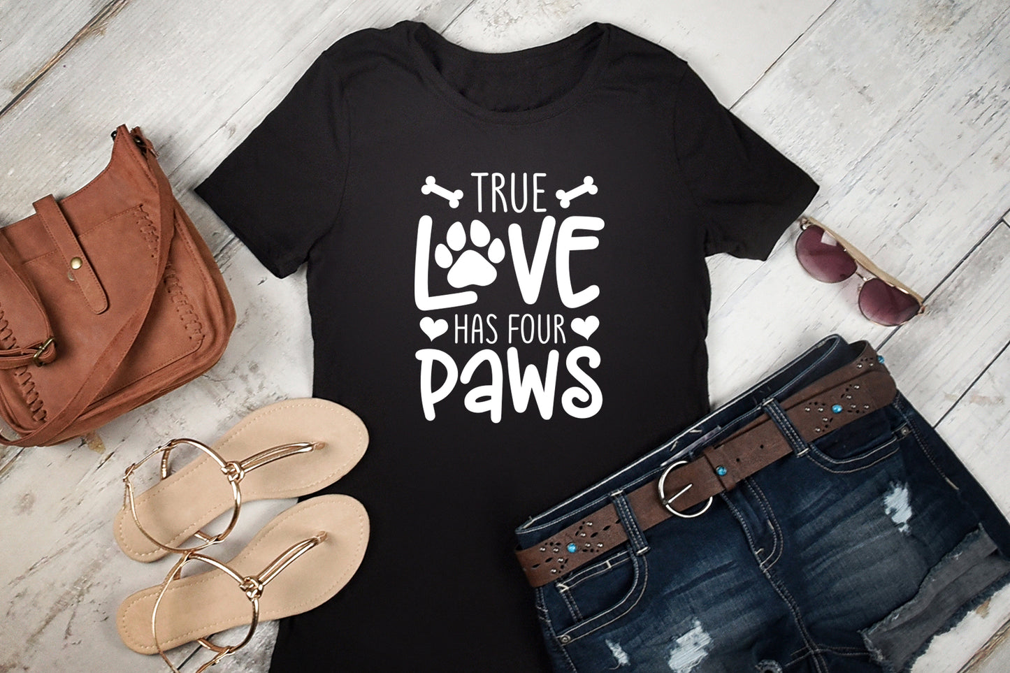 True Love Has Four Paws - Valentine Dog SVG