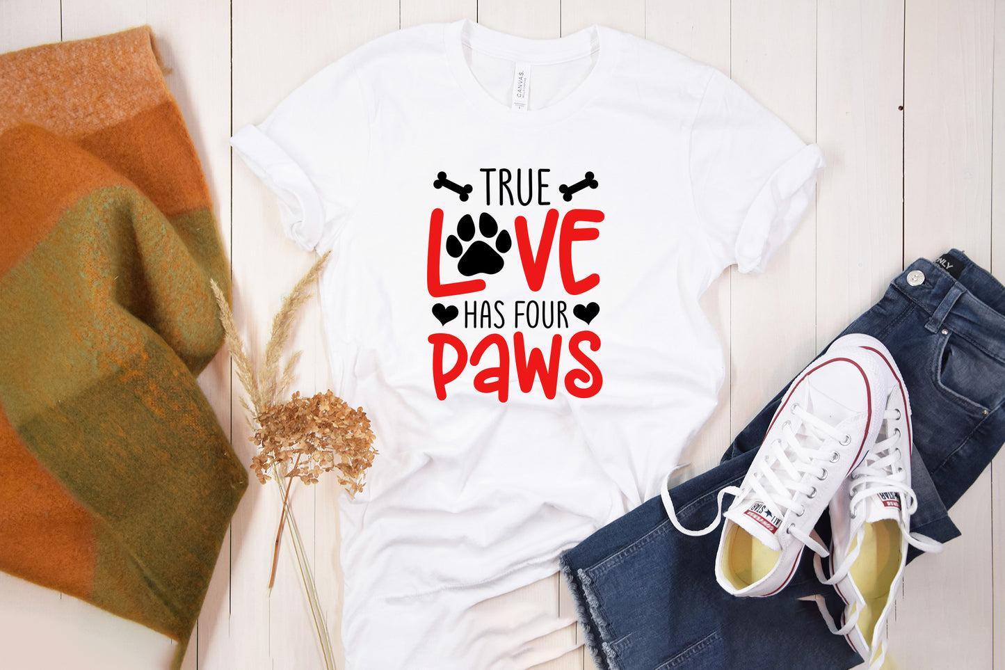 True Love Has Four Paws - Valentine Dog SVG