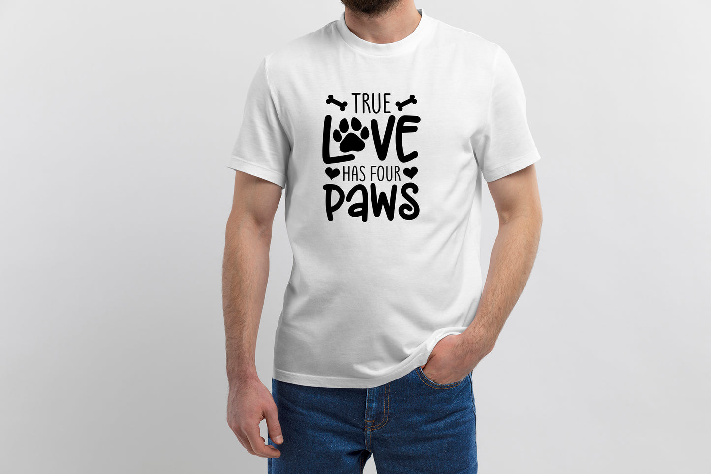 True Love Has Four Paws - Valentine Dog SVG