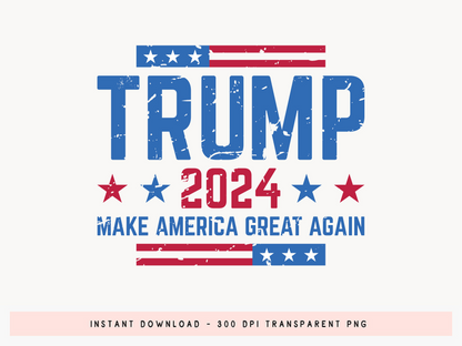 Trump Make American Great Again 2024 Sublimation Design