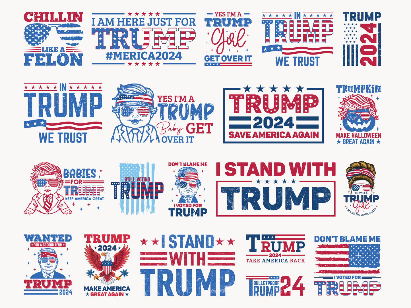 Trump Quotes PNG Sublimation Bundle