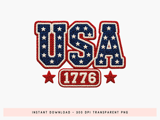 USA 1776 Faux Yarn PNG Sublimation Print