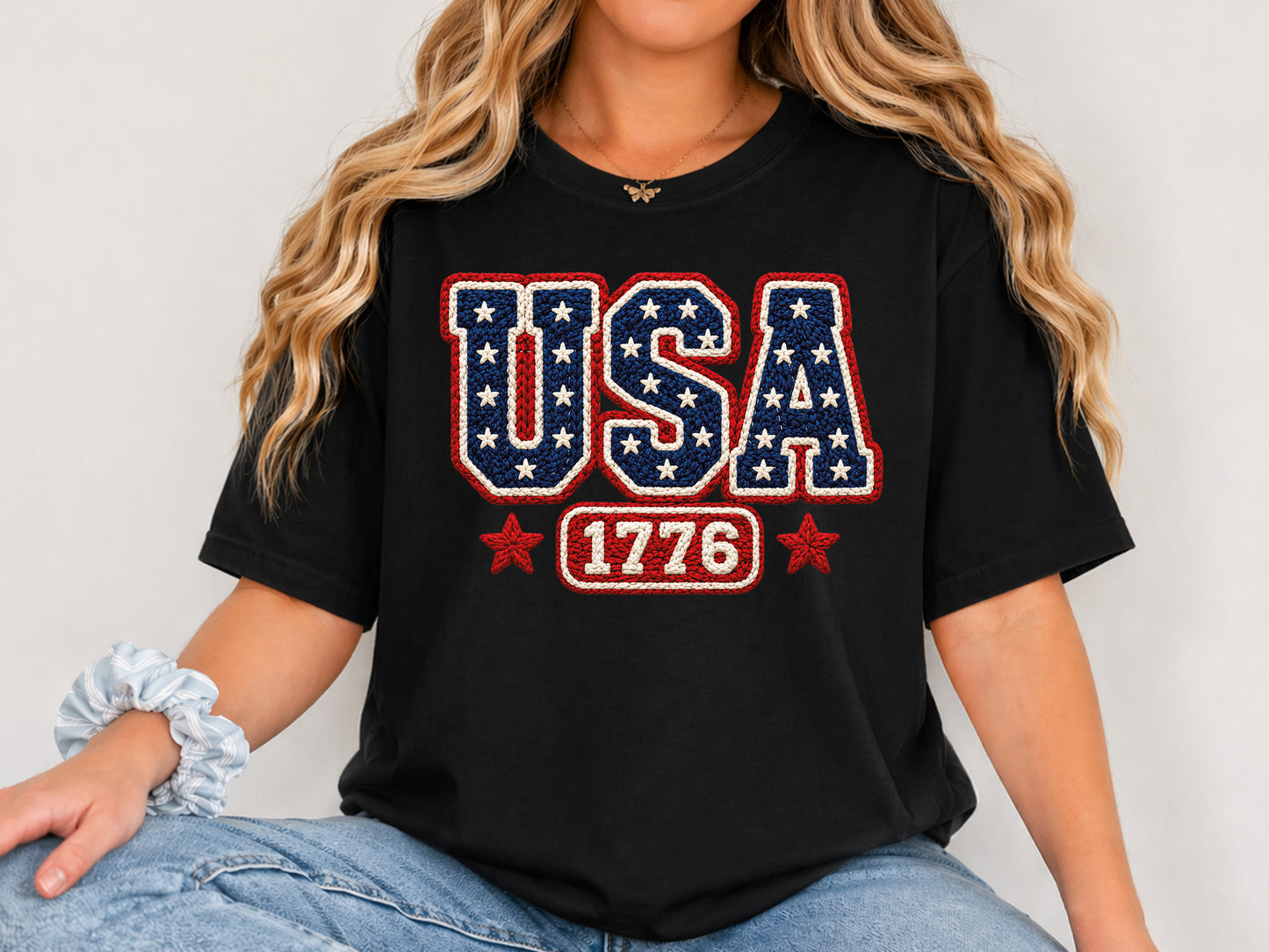 USA 1776 Faux Yarn PNG Sublimation Print