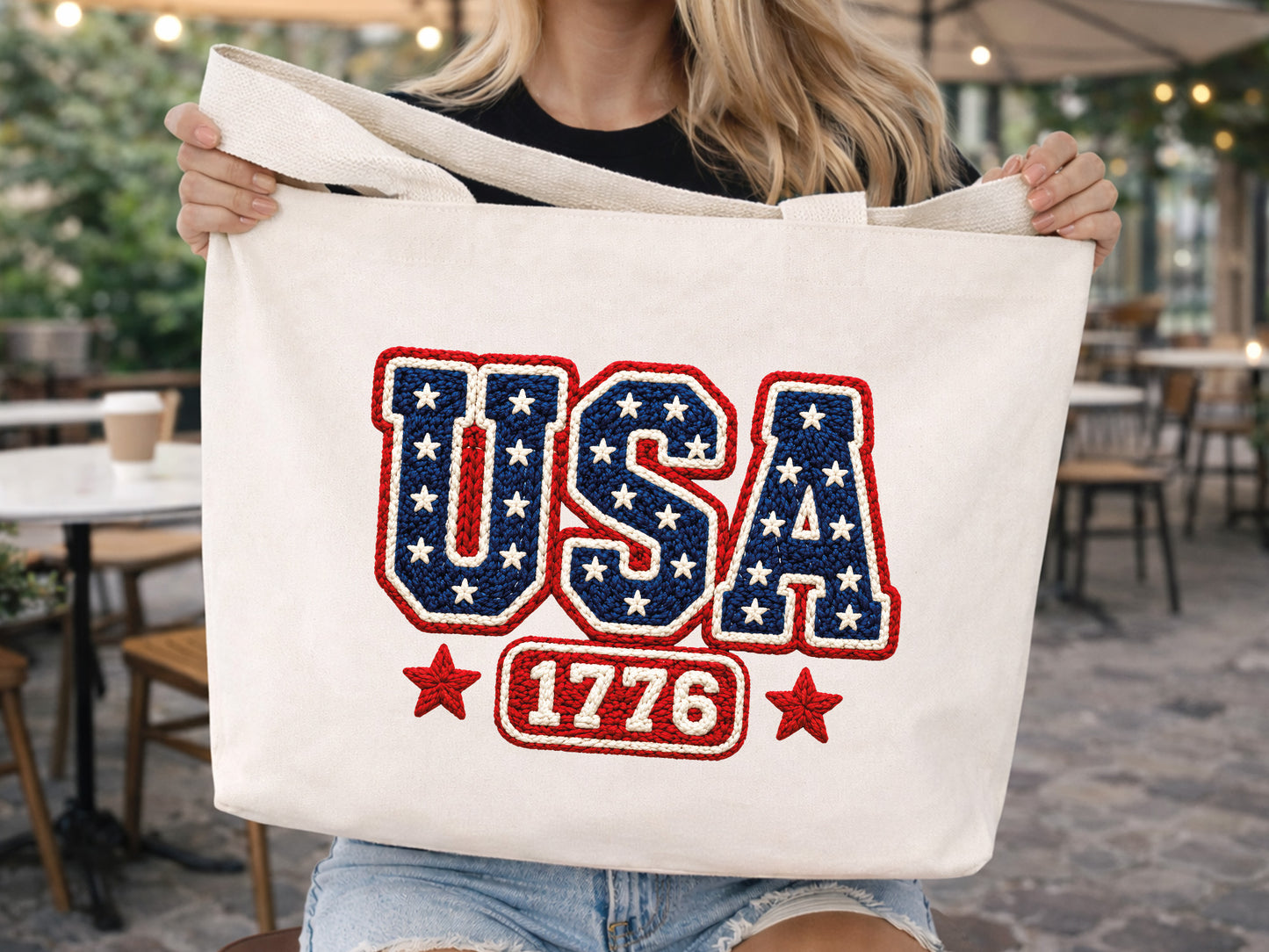 USA 1776 Faux Yarn PNG Sublimation Print