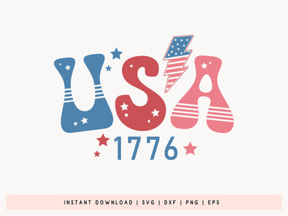 USA 1776, Retro 4th of July SVG Vector