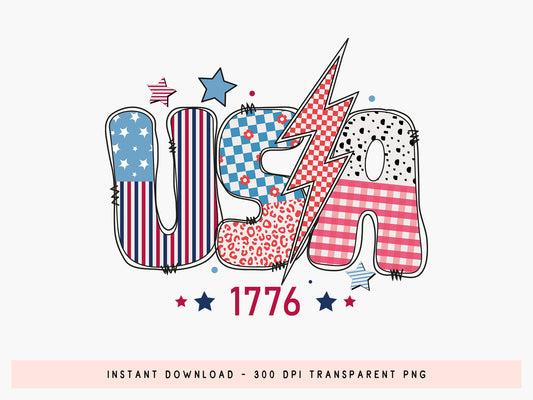 USA 1776, Retro 4th of July Sublimation