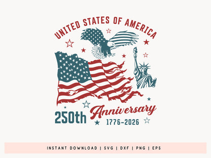 USA 250 Anniversary SVG Cut File