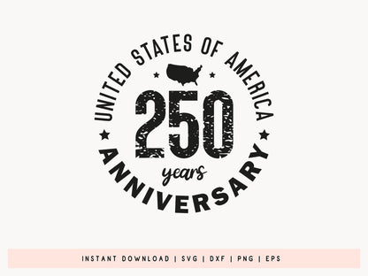 USA 250 Years Anniversary SVG Vector