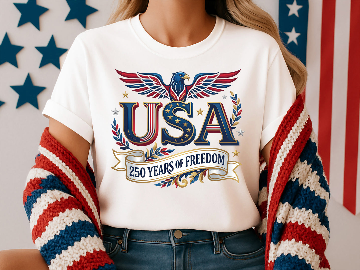 USA 250 Years of Freedom PNG Sublimation