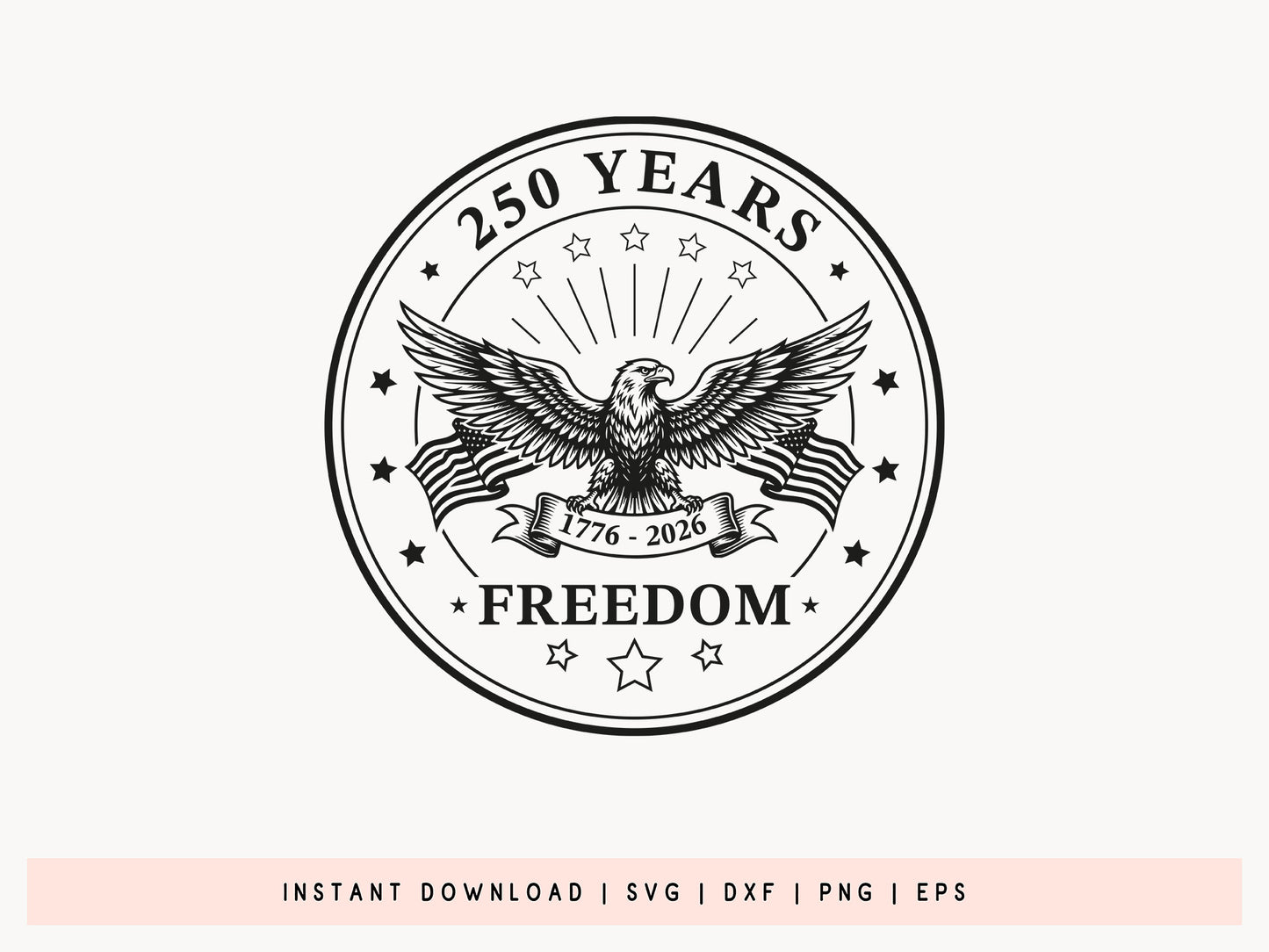 USA 250 Years of Freedom Eagle SVG
