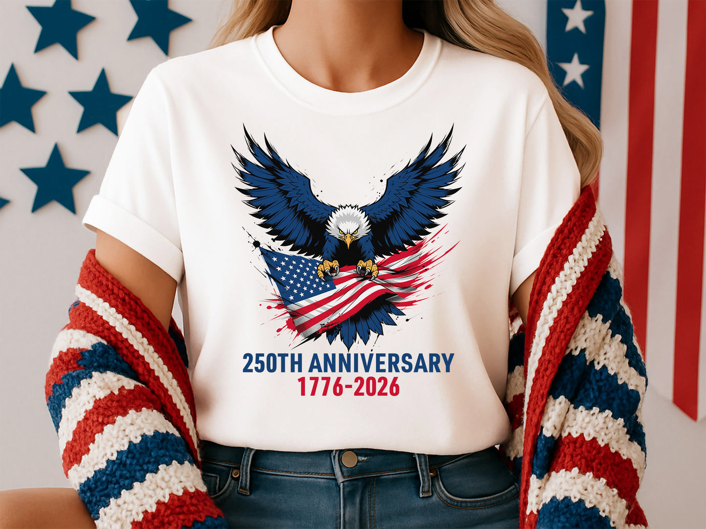 USA 250th Anniversary Eagle Sublimation PNG