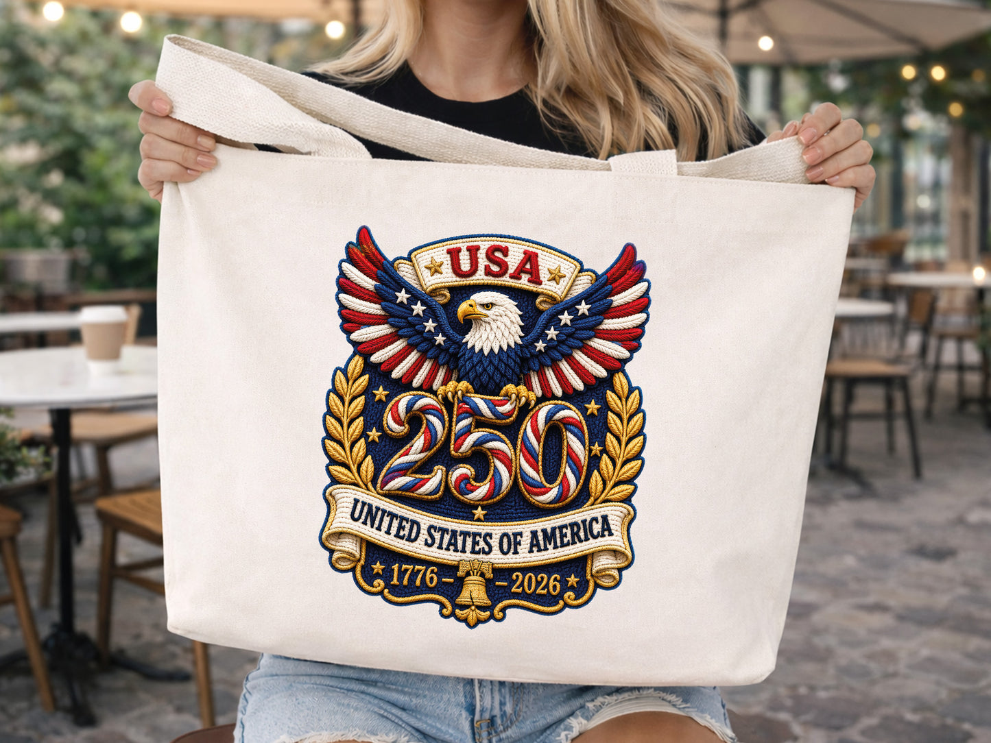 USA 250th Anniversary Faux Yarn PNG Design