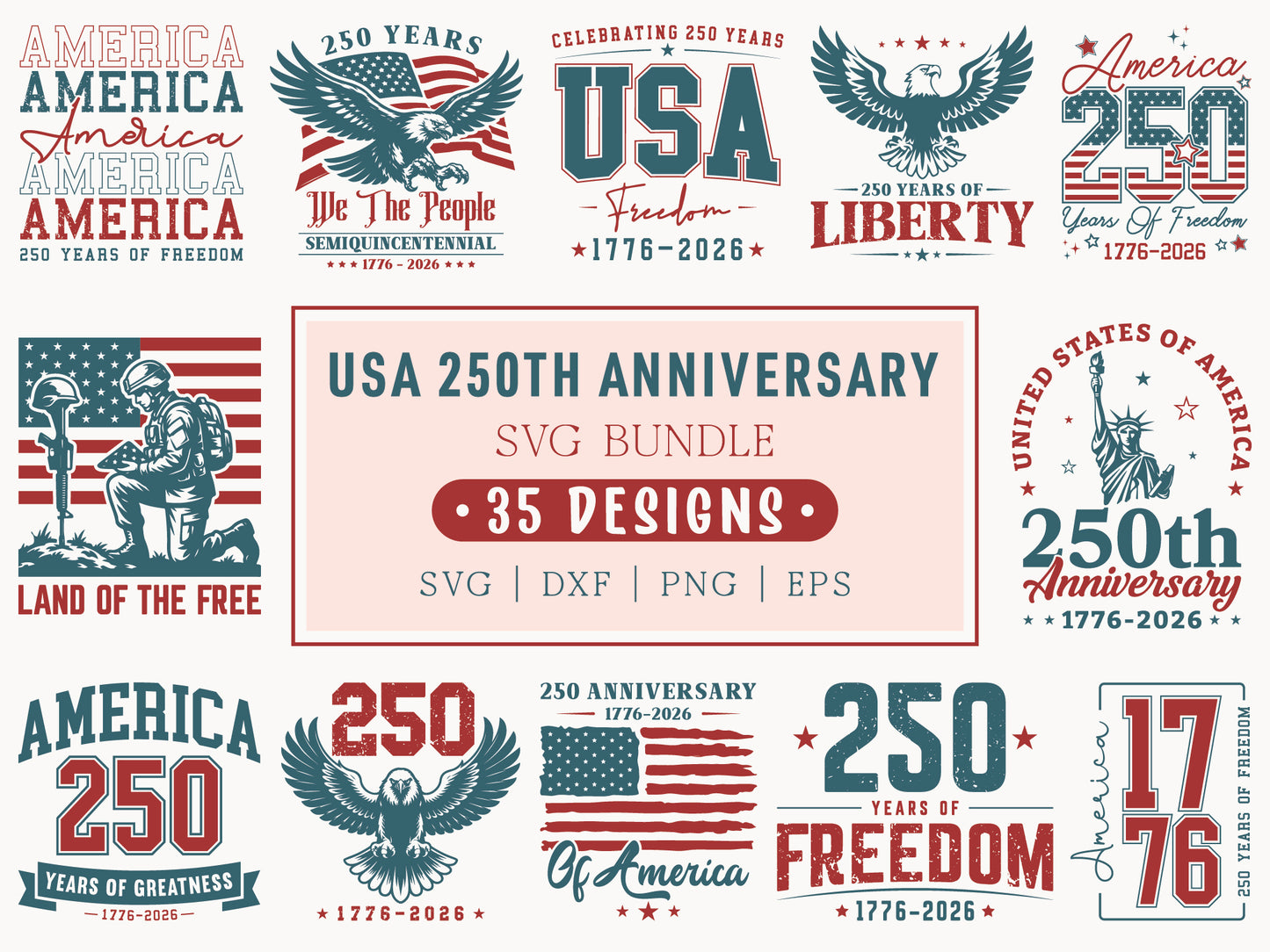 USA 250th Anniversary SVG Design Bundle
