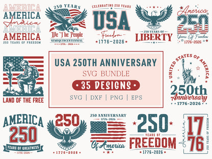 USA 250th Anniversary SVG Design Bundle