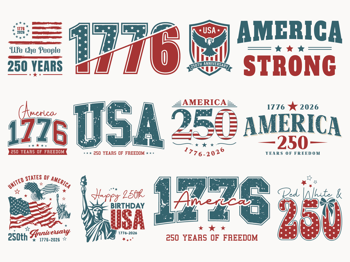 USA 250th Anniversary SVG Design Bundle