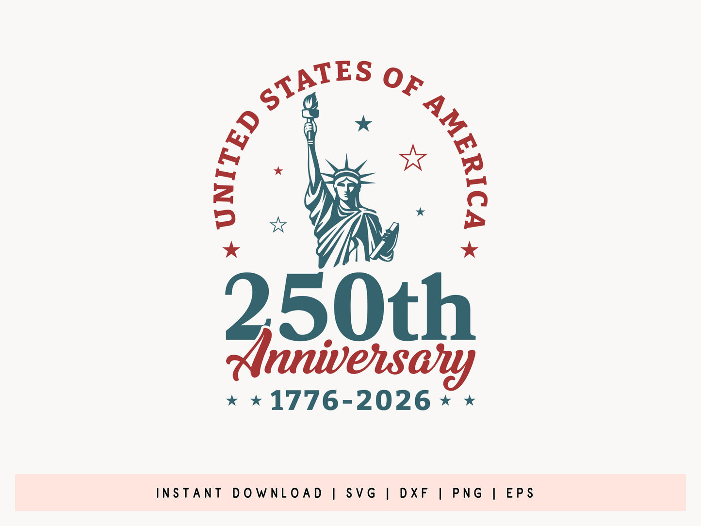 USA 250th Anniversary Statue SVG Design