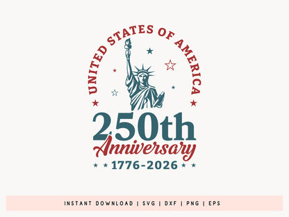 USA 250th Anniversary Statue SVG Design