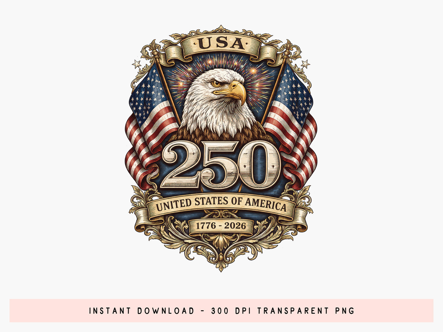 USA 250th Anniversary Sublimation Design PNG