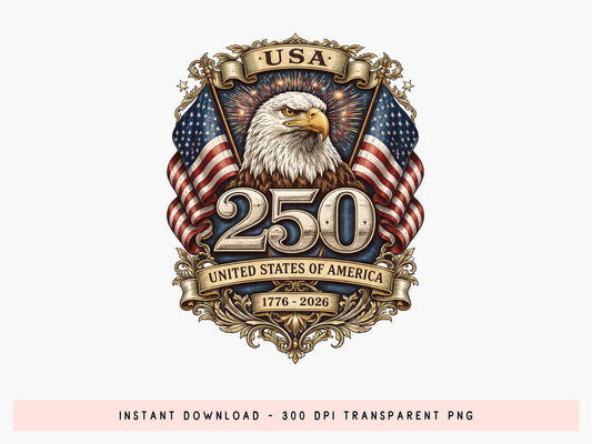 USA 250th Anniversary Sublimation Design PNG