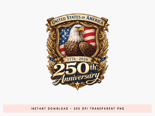 USA 250th Anniversary Sublimation Transfer PNG