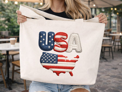 USA Map Faux Yarn PNG Sublimation
