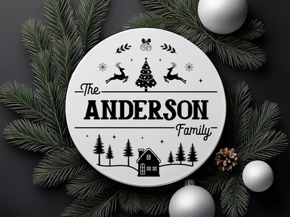 Unique Christmas Family Name Sign SVG